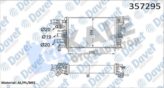 KALE 357295 Turbo Radyatoru Ara Sogutucu Dacia Duster Ii Kangoo Iv Lodgy 1.5 K9k